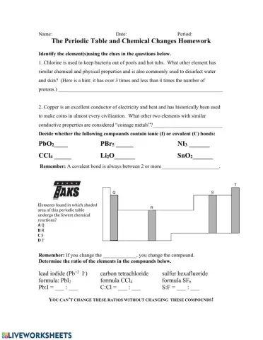 Periodic Table and Chemical Changes