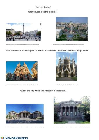 Kyiv, London,  famous places