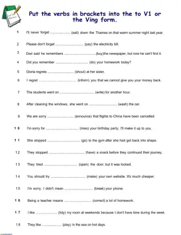 Gerund vs Infinitive with change in meaning