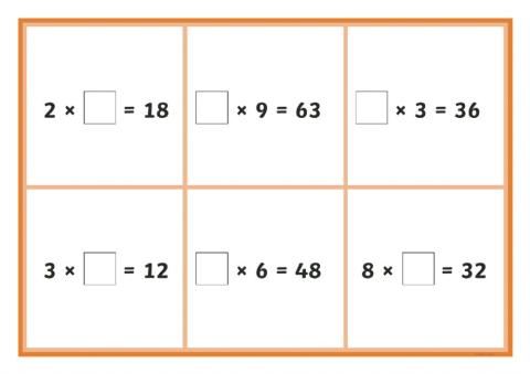 Completar multiplicaciones
