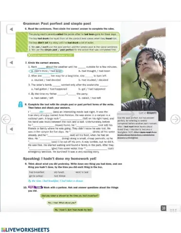 Past Perfect and simple past