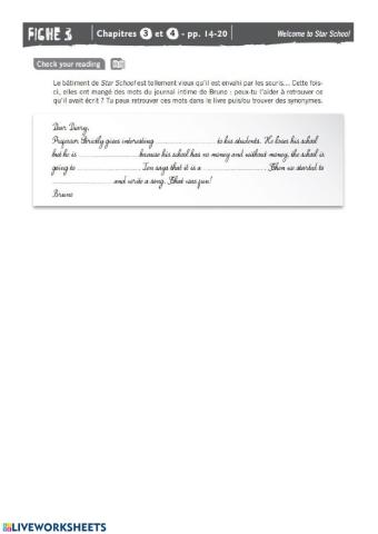 Fiche 2: Welcome to Star School