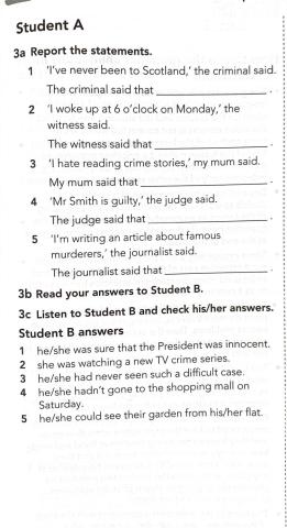 Reported speech- student a