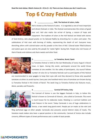 Top 6 Crazy Festivals