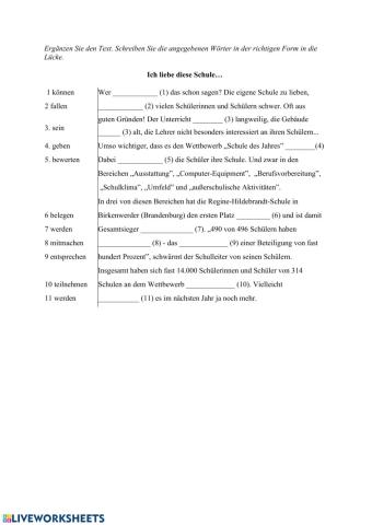 Ich liebe meine Schule