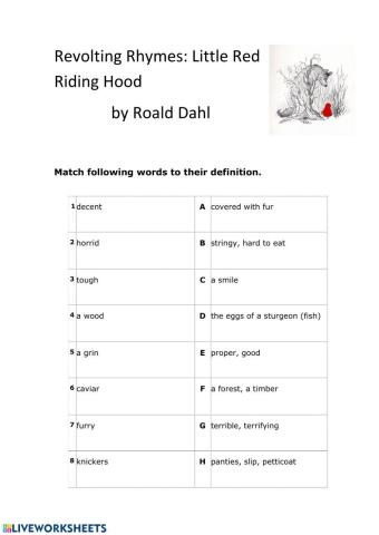 Red Riding Hood and the Wolf - Roald Dahl