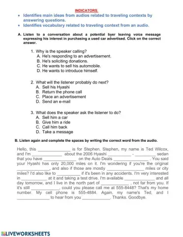 Potential buyer leaving a message. customer service