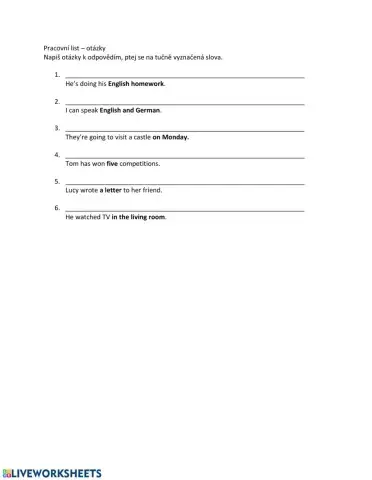 Questions - different tenses