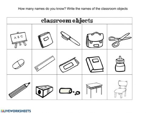Classroom objects
