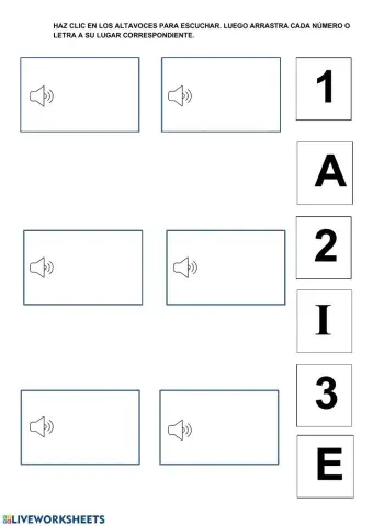 Aarrastra los numeros y las letras a su lugar