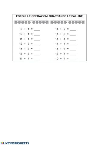 Addizioni con le palline 1