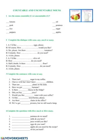Countable and uncountable nouns