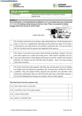 Egzamin Ósmoklasisty 1 Reading