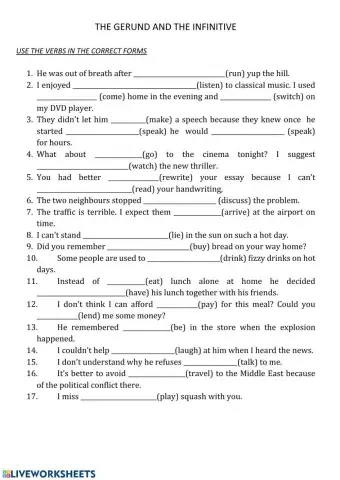 Gerund or infinitive