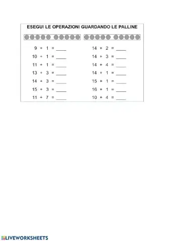Addizioni con le palline 1