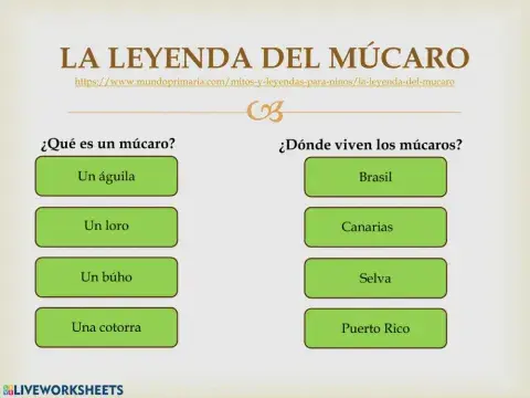 Lectura: La leyenda del múcaro