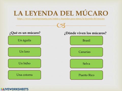 Lectura: La leyenda del múcaro