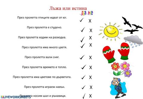 Пролет-истина или лъжа