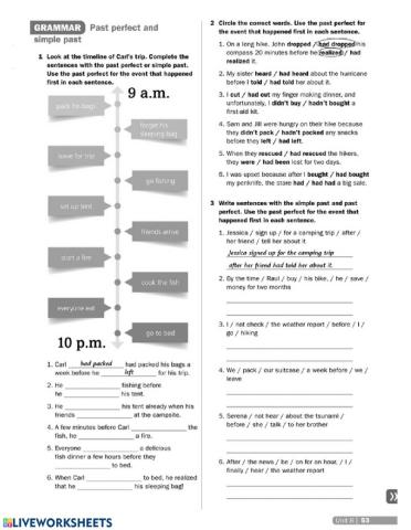 Past Perfect and simple past