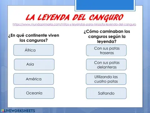 Lectura La leyenda del canguro