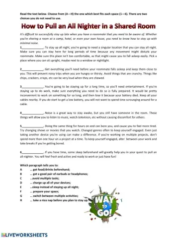 How to Pull an All Nighter in a Shared Room