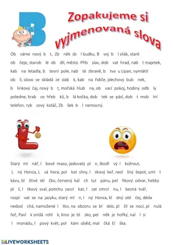 Vyjmenovaná slova B,L