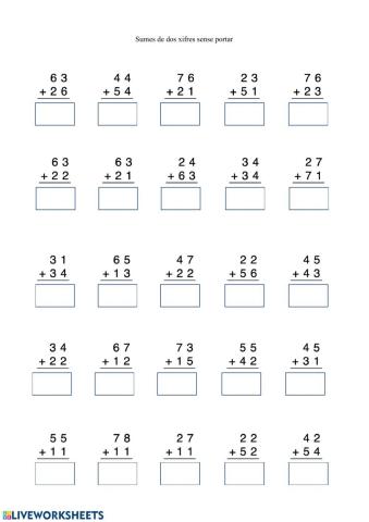 Sumes de dos xifres sense portar