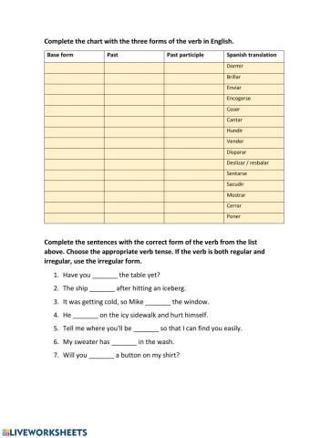 Irregular verbs 7