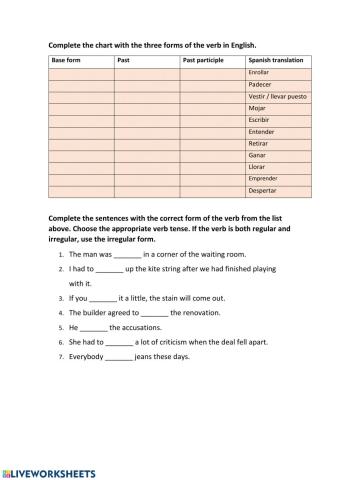 Irregular verbs 10