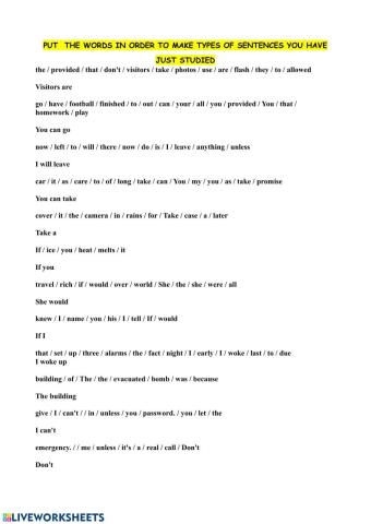 As long as if  and unless