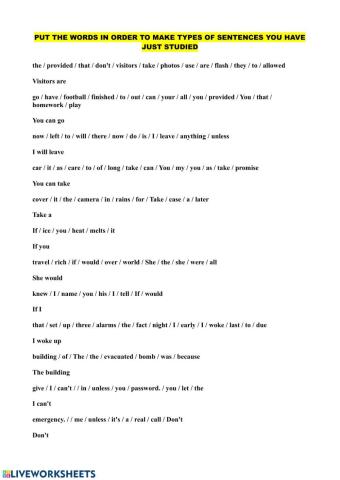 Unless, if, as long as