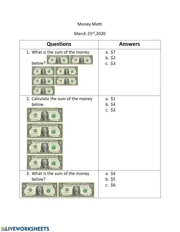 Money Math March 23rd A