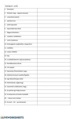 Német szódolgozat 1. - Ajánlat levélhez