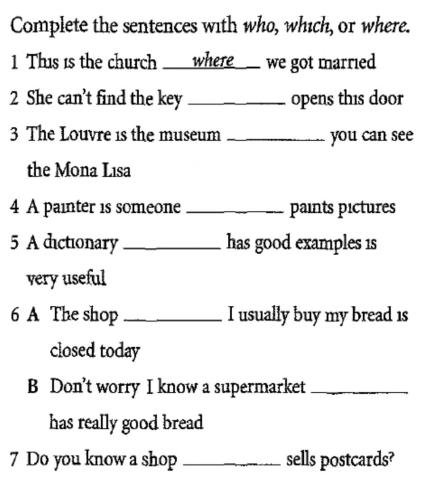 Relative pronouns