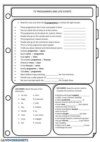 TV Programmes and Life Events