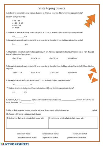 Vrste i opseg trokuta