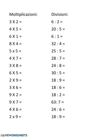 Moltiplicazioni e divisioni