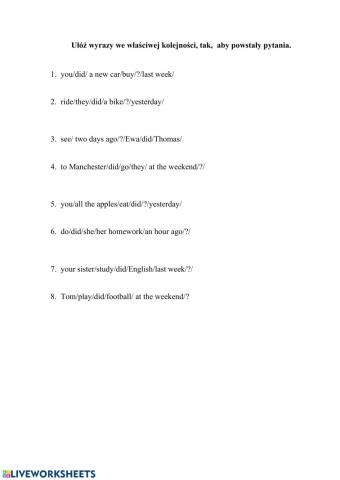 Past simple-questions