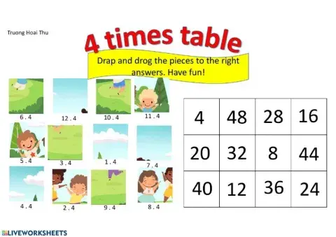 4 times table