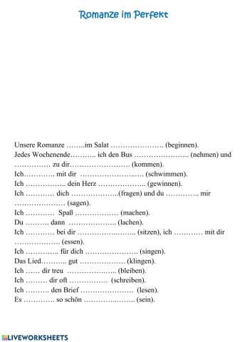 Romanze im Perfekt