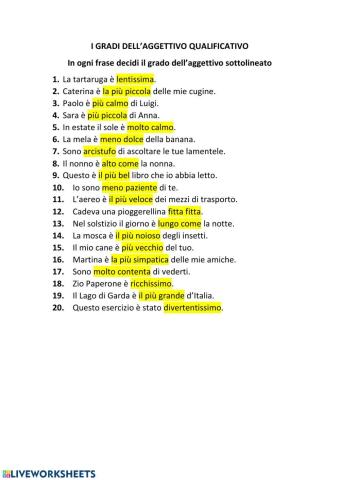 Gradi dell'aggettivo qualificativo