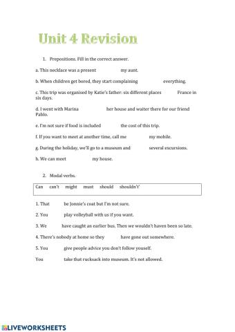 First for schools unit 4