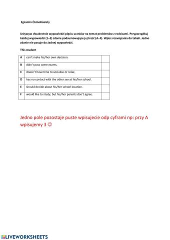 Egzamin Osmoklasity listening