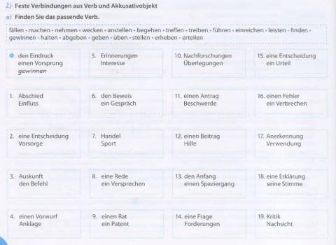 Nomen Verb Verbindungen