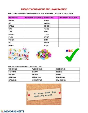 -ing Spelling