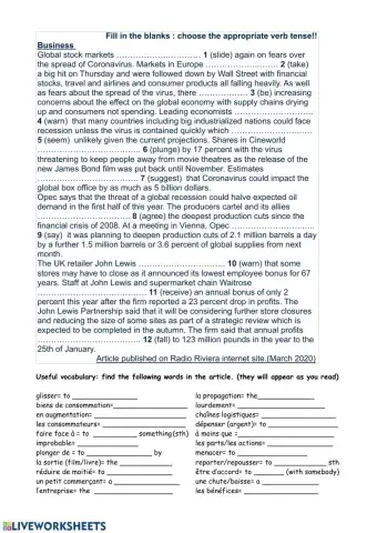 Coronavirus and business