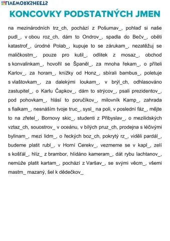 Koncovky podstatných jmen