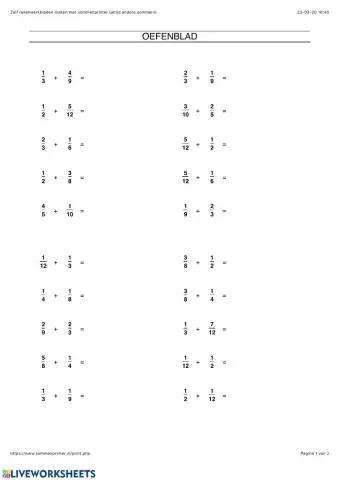 Ongelijknamige breuken optellen