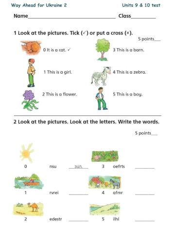 Way ahead 2 Units 9-10 test