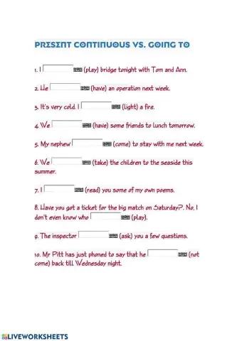 Present Continuous vs. Going to